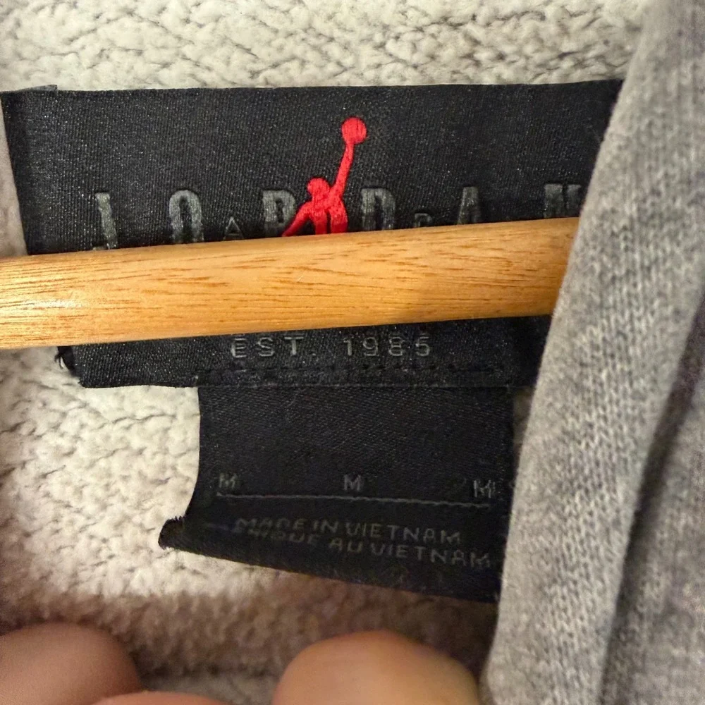Jordan Mens Essentials‎ Fleece Hoodie Gray Jumpman Pullover Sweatshirt Medium